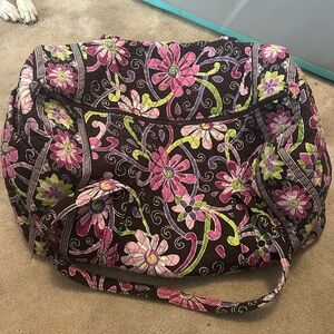 Vera Bradley Pink and Green Floral Travel Bag
